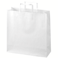 手提袋　平紐　白　中　Ｂ２９２Ｊ－Ｗ　５０枚