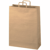 手提袋　平紐　茶　特大　Ｂ２９４Ｊ－Ｂ　５０枚