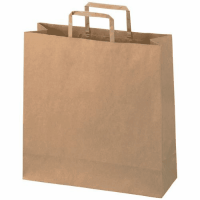 手提袋　平紐　茶　中　Ｂ２９２Ｊ－Ｂ　５０枚