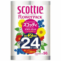 スコッティフラワー２倍巻き　ダブル　４８ロール