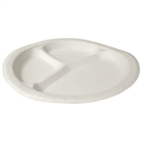 ナチュラルパルププレート　仕切付　２４ｃｍ　５０枚