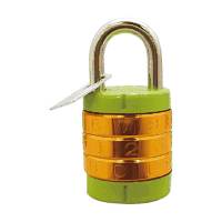 ３段丸文字合せ錠　２２ｍｍ　キミドリ