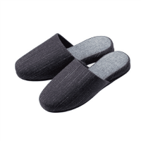 ステッチ柄ツートンスリッパ　ダークブルー