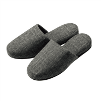 ネップ柄スリッパ　ブラック