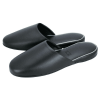 アニリンレザースリッパ　ブラック　６足