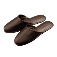 レザー調スリッパ　ダークブラウン　１０足