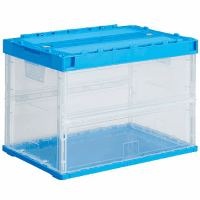 オリコン　ペタンコ　Ｃ－６０Ｂ－Ｂ　蓋付　透明ブルー