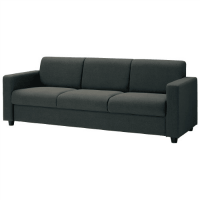 応接チェア布張　チャコールグレー　３人掛