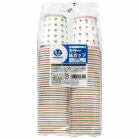 カラー紙カップ　２柄混　７オンスＮ０２６Ｊ７Ｃ　８０個