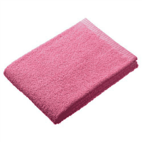 ボーダー入バスタオル　パウダーピンク