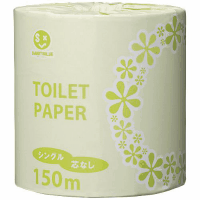 トイレットペーパー芯なしＮ１０４Ｊ　シングル１５０ｍ×４８個　幅１１４ｍｍ