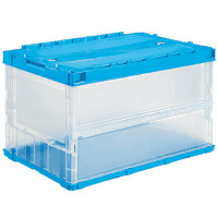 オリコン　ペタンコ　Ｃ－５０Ｂ　蓋付　透明ブルー