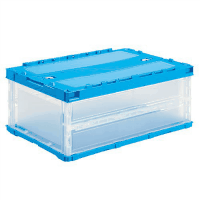 オリコン　ペタンコ　Ｃ－３０Ｂ　蓋付　透明ブルー