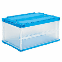 オリコン　ペタンコ　Ｃ－４０Ｂ　蓋付　透明ブルー