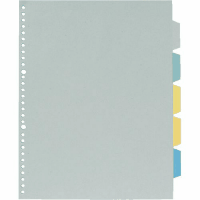 透明ポケット用カラーインデックス　Ａ４縦３０穴　５色５山