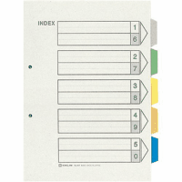 カラーインデックスＡ４縦２穴　９０７　５色５山×１０組