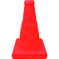 伸縮式三角コーン＜オレンジ＞２０ｃｍ