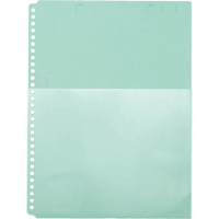 ハーフポケット厚口　Ａ４縦３０穴　ミドリ　１０枚