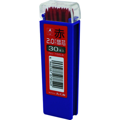 ノック式鉛筆　替芯　赤　３０本入