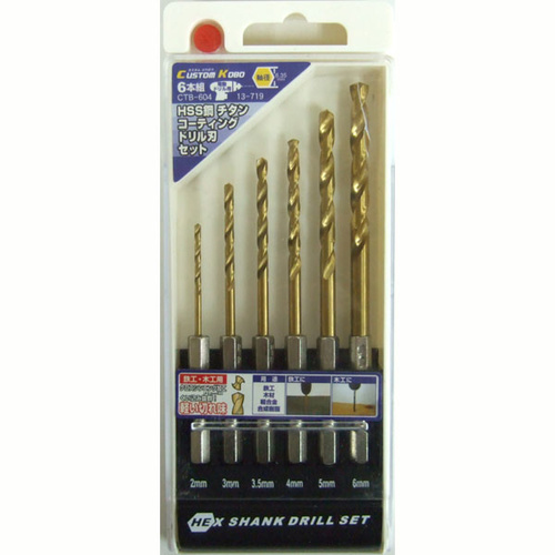 ６ＰＣ六角軸チタンコートドリル　ＣＴＢ－６０４