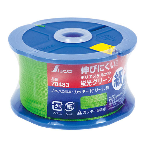 ＰＥ水糸リール　蛍光グリーン細０．５／５００