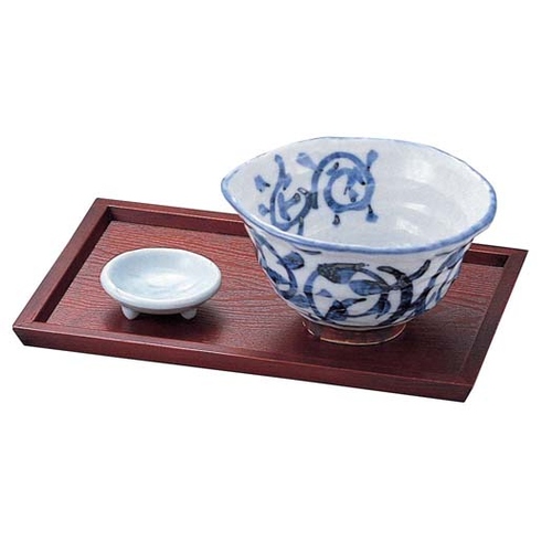 木製ハイブラウン　長角どんぶりトレー　１５２３８