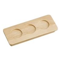 利き酒トレイ　白木　３穴　１６２２９