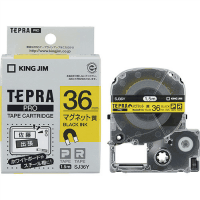 「テプラ」ＰＲＯテープ　マグネットテープ　３６ｍｍ黄に黒文字