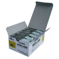 ネームランドテープ　１８ｍｍ　黄に黒文字　５個