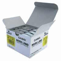 ネームランドテープ　９ｍｍ　黄に黒文字　５個