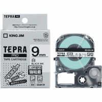 「テプラ」ＰＲＯテープ　強粘着ラベル　９ｍｍ　白に黒文字
