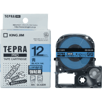 「テプラ」ＰＲＯテープ　強粘着ラベル　１２ｍｍ　青に黒文字