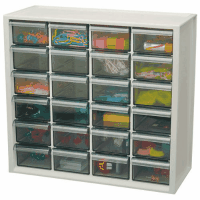 小物キャビネット　ライトグレー　６段×４列