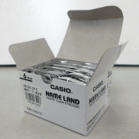 ネームランドテープ　６ｍｍ　透明に黒文字　５個