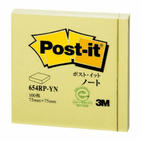 ポストイット ノート再生紙　75×75　イエロー