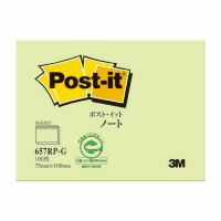 ポスト・イットノート再生紙シリーズ　グリーン　６５７ＲＰ－Ｇ