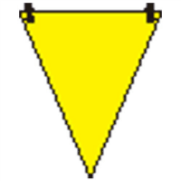 三角旗　３００×２６０ｍｍ　黄無地