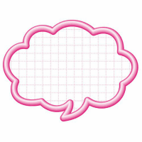 抜型カード立体枠　中　吹出し　１６－４１１２　ピンク　５０枚