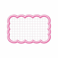 抜型カード立体枠　中　波四角　１６－４１１６　ピンク　５０枚