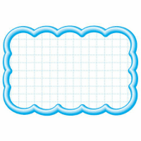 抜型カード立体枠　中　波四角　１６－４１１７　ブルー　５０枚