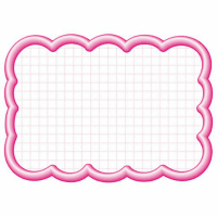 抜型カード立体枠　大　波四角　１６－４１９６　ピンク　５０枚