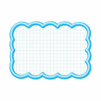 抜型カード立体枠　大　波四角　１６－４１９７　ブルー　５０枚