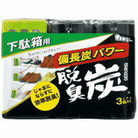 消臭剤　脱臭炭こわけ　下駄箱用　３個入