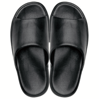 合皮　コンフォートスリッパ　Ｌ（約２６．５ｃｍ）　ブラック