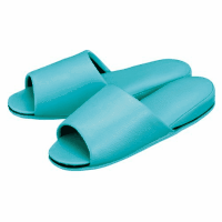 抗菌レザー調スリッパ前開１０足：内寸２６．５　グリーン