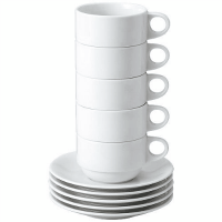 スタッキングコーヒー碗皿　５客入