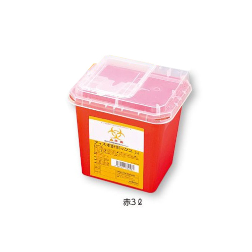ディスポ針ボックス　赤色　３Ｌ　１個