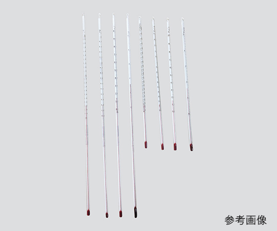 足長赤液棒状温度計　２００℃　４５０ｍｍ