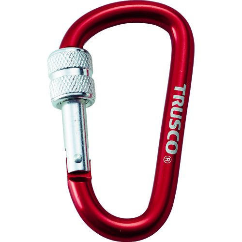 ネジロック付カラビナ線径８ｍｍｘ７９ｍｍレッド