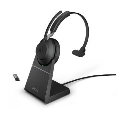 片耳用無線ヘッドセット（Jabra　Evolve2　65　MS　Mono　USB-A　Stand　Black）